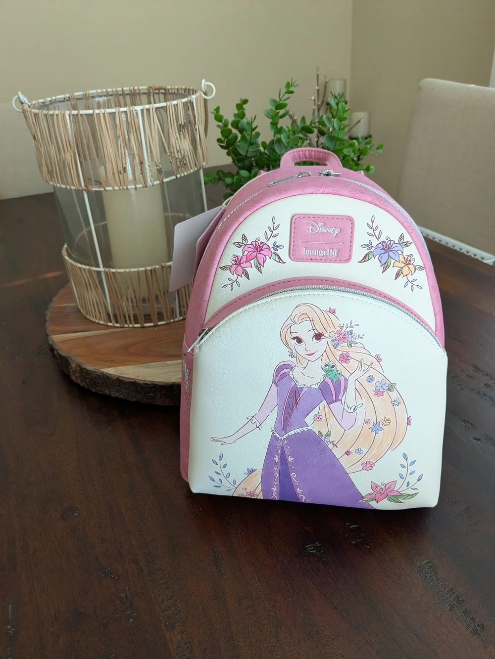 Loungefly Rapunzel Pink & White Mini Backpack